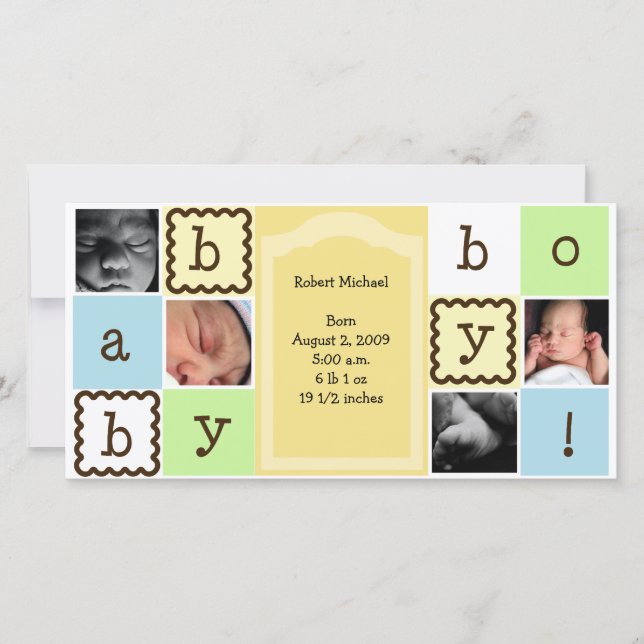 Baby Boy Announcement (Front)