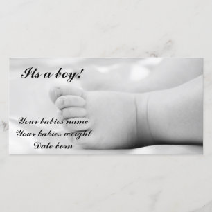 Baby boy announcement card