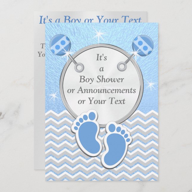 Baby Boy Announcement Cards Baby Shower Invitation (Front/Back)