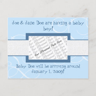 Baby Boy Announcement Postcard