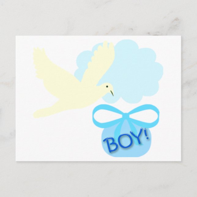 Baby Boy Announcement Postcards (Front)