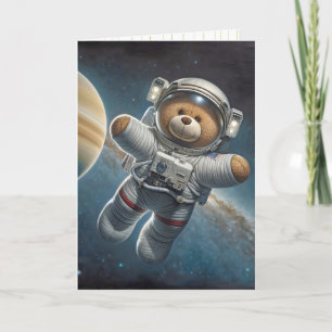 Baby Boy Astronaut Teddy Bear Card