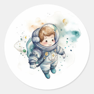 Baby Boy Astronaut  Watercolor Sticker