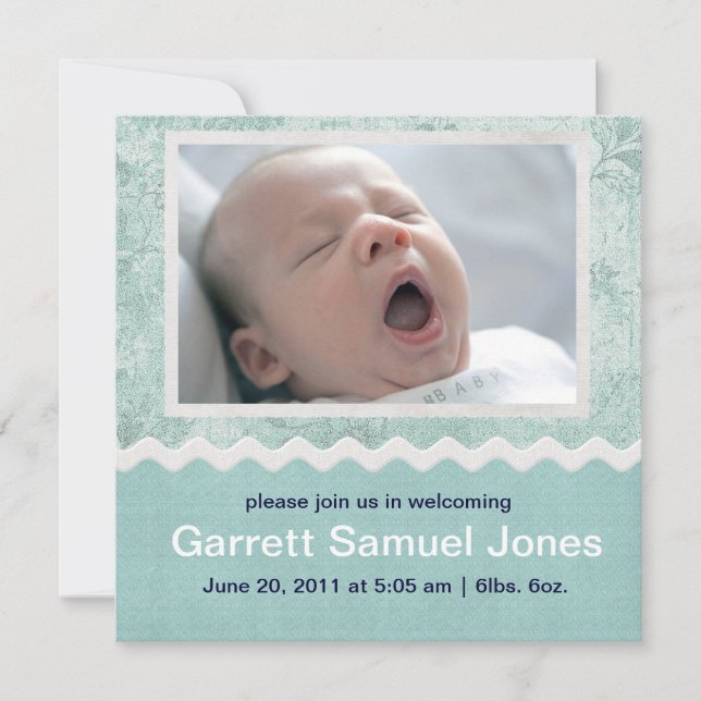 Baby Boy Baby announcement (Front)