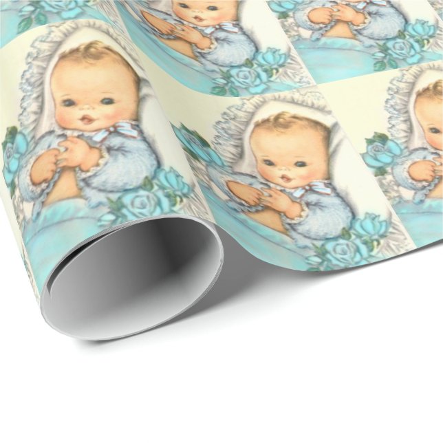 baby boy, BABY SHOWER gift wrap paper (Roll Corner)