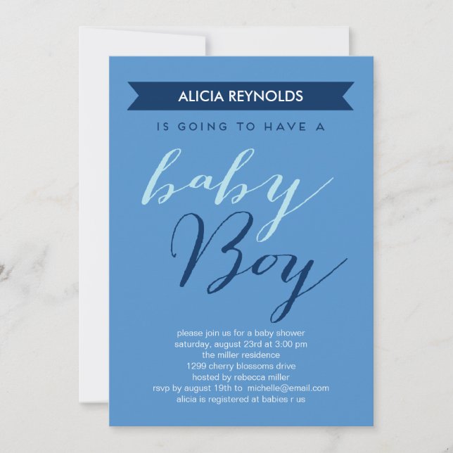 Baby Boy Baby Shower Invitations (Front)