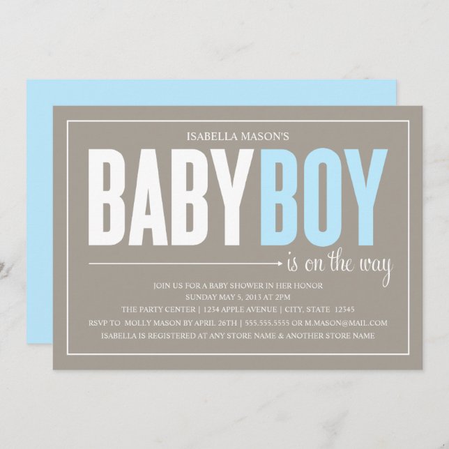 Baby Boy | Baby Shower Invite (Front/Back)