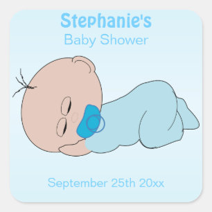 Baby Boy Baby Shower Square Sticker