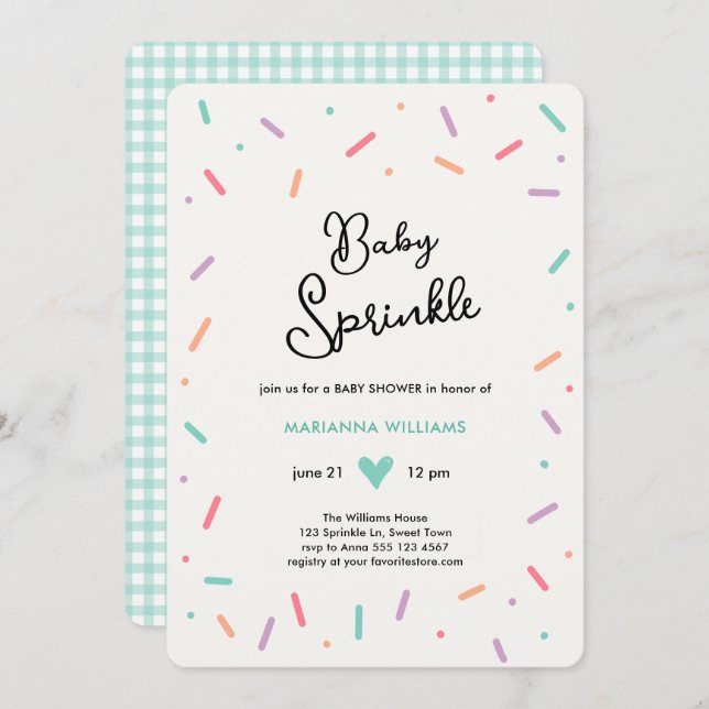 Baby Boy Baby Sprinkle Baby Shower Invitation (Front/Back)