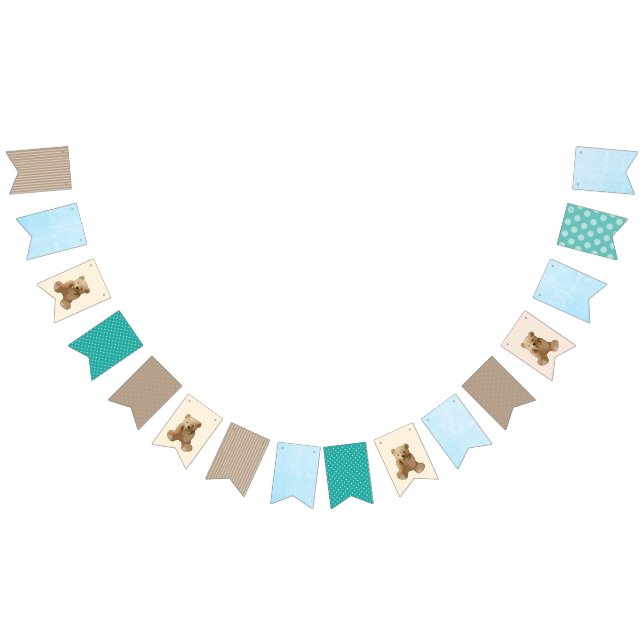 Baby Boy Baby Teddy Bear Party Banner (All)