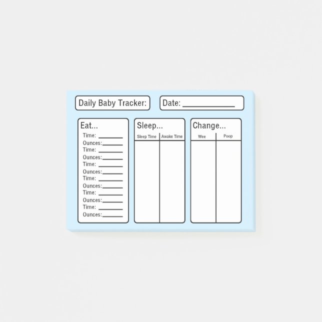 Baby Boy - Baby Tracker Post-it Notes (Front)