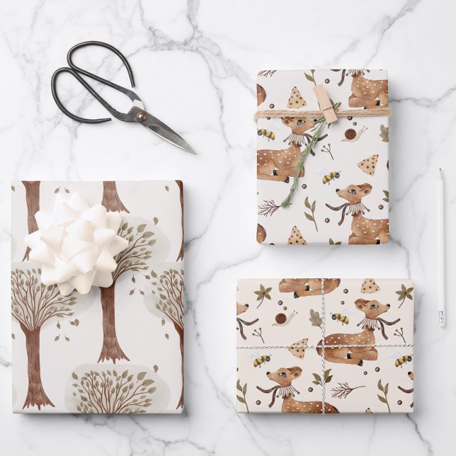 Baby Boy Baby Wild Animal  Wrapping Paper Sheet (Creator Uploaded)