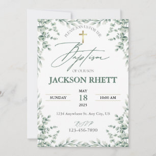 Baby Boy Baptism Invitation