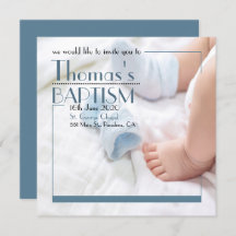 Baby Boy Baptism Overlay Invitation