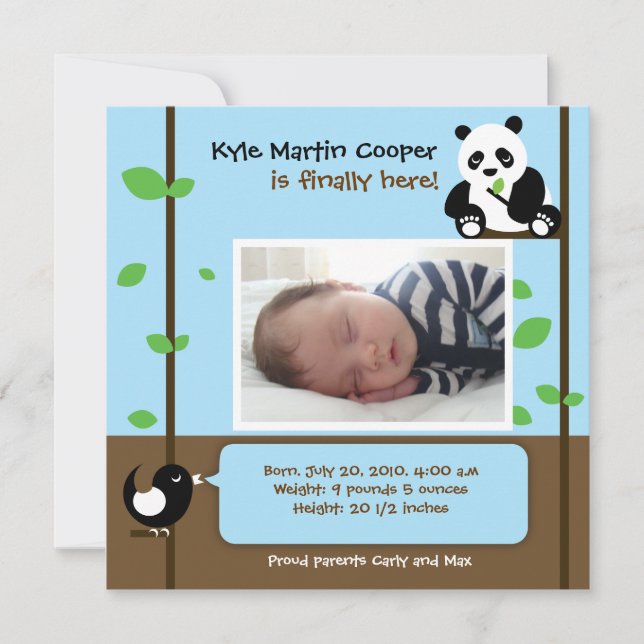 Baby Boy Birth Announcement (Front)