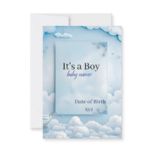 baby boy birth announcement card