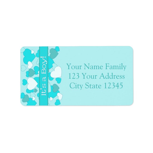 Baby Boy Birth Announcement Label (Front)