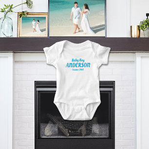 Baby Boy Birth Announcement - Name , Month, Year Bodysuit