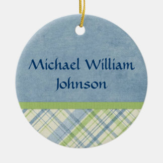 Baby Boy Birth Announcement Ornament Keepsake