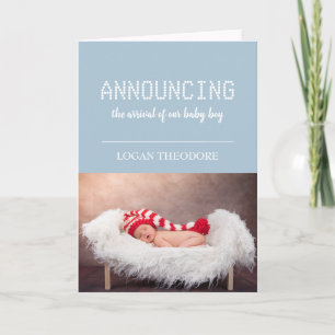 Baby Boy   Birth Announcement Personalized Card