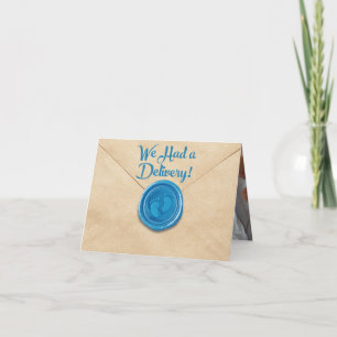 Baby Boy Birth Folded Announcement Card