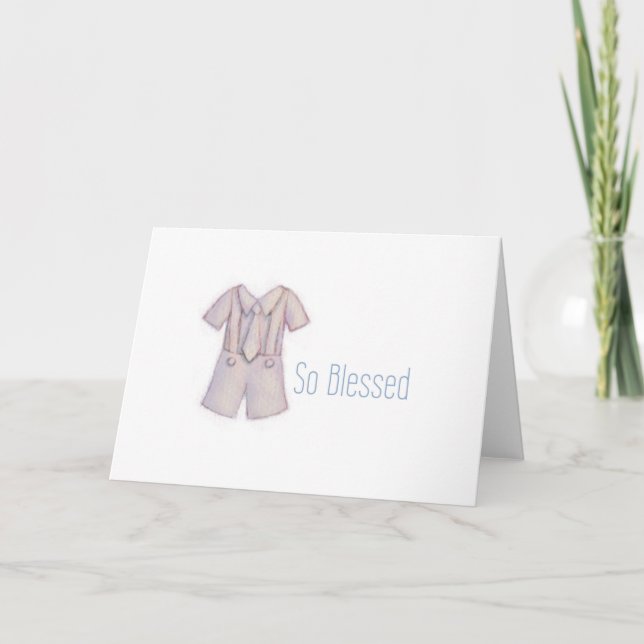 Baby Boy Blessing Folded Greeting Card (Front)