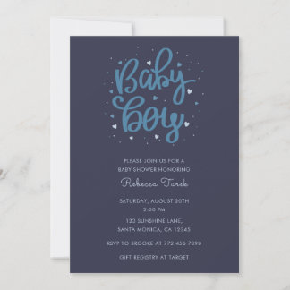 Baby Boy Blue Baby Shower Invitation
