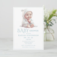 Baby Boy Blue Baby Shower Invitation