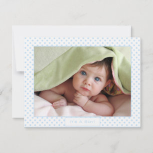 Baby Boy Blue Dots Baby Picture Announcement