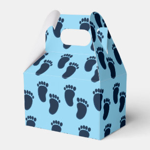 Baby Boy Blue Faux Embroidery Print Pattern Favour Box