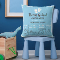Baby Boy Blue Feet New Born Birth Announcement
