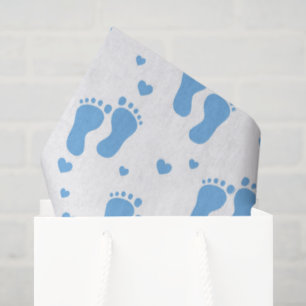 Baby boy blue feet tissue paper