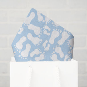 baby boy blue feet tissue paper
