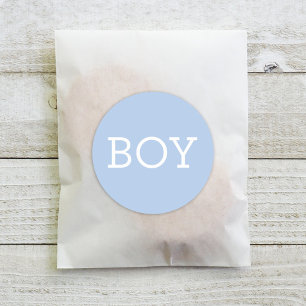 Baby Boy Blue Gender Reveal Party Classic Round Sticker