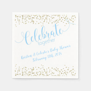Baby Boy Blue & Gold joint friends celebration Napkin