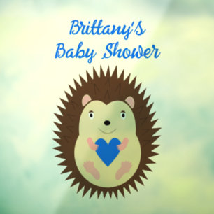 Baby Boy Blue Heart Hedgehog Baby Shower