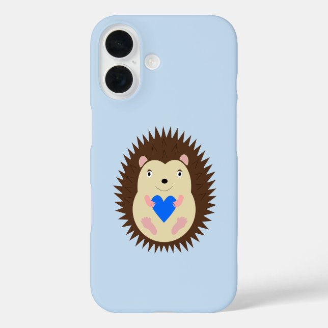 Baby Boy Blue Heart Hedgehog Case-Mate iPhone Case (Back)