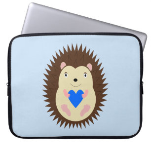 Baby Boy Blue Heart Hedgehog Laptop Sleeve