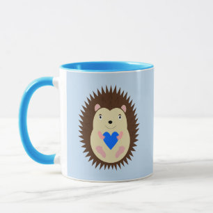 Baby Boy Blue Heart Hedgehog Mug