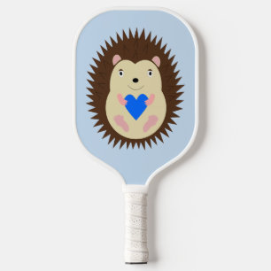 Baby Boy Blue Heart Hedgehog Pickleball Paddle