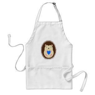 Baby Boy Blue Heart Hedgehog Standard Apron