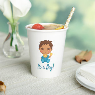 Baby Boy Blue Jumpsuit Paper Cups