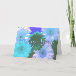Baby Boy "Blue Moon Daisy" Greeting Card