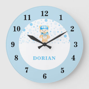 Baby Boy Blue Nursery  Wall Clock