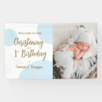 Baby Boy Blue Photo Christening and 1st birthday