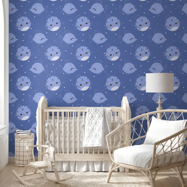 Baby Boy Blue Pufferfish Wallpaper (Kids)