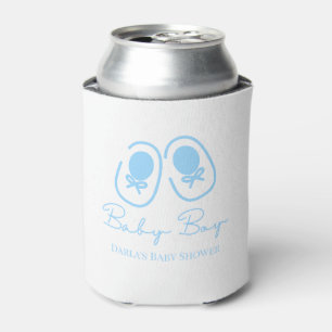 Baby Boy Blue Shoes Baby Shower Can Cooler