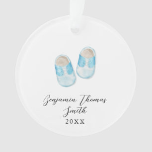 Baby Boy Blue Shoes Christmas Acrylic Ornament