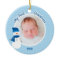 Baby Boy Blue Snowman First Christmas Photo
