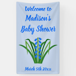 Baby Boy Bluebell Flowers Spring Baby Shower Banner